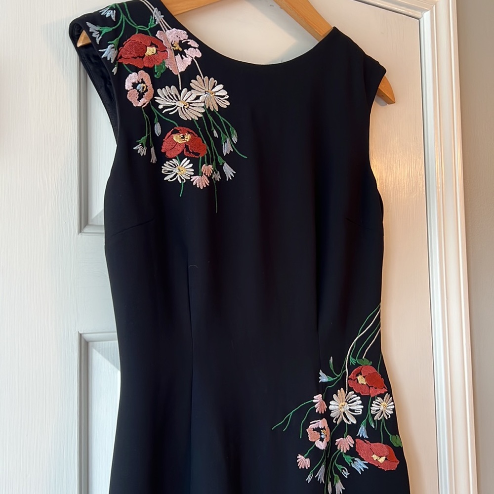 Vintage Maggy London Floral Accent Midi Dress - Picture 2 of 8